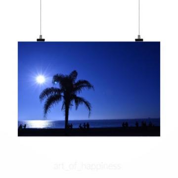 Stunning Poster Wall Art Decor Tree Sunset Silhouette Eventide 36x24 Inches