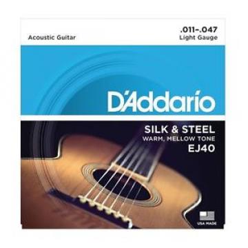 D&#039;Addario EJ40 Silk &amp; Steel Acoustic Guitar Strings light gauges 11-47