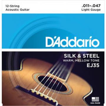 D&#039;Addario EJ35 Silk &amp; Steel 12-String Acoustic Guitar Strings light gauges 11-47