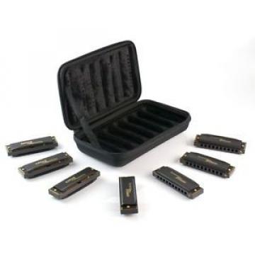 Hohner Piedmont Blues 7-Harmonica Pack with Case 7 Harps 7 different Keys