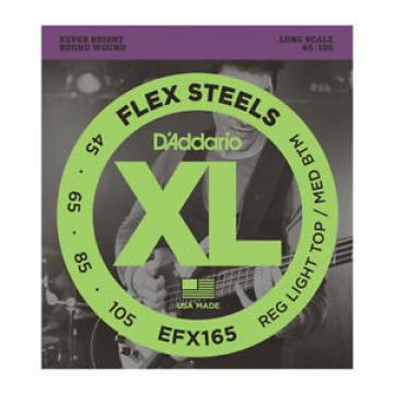 D&#039;Addario EFX165 Flex Steel Custom Light Long Scale Bass Guitar Strings 45 - 105