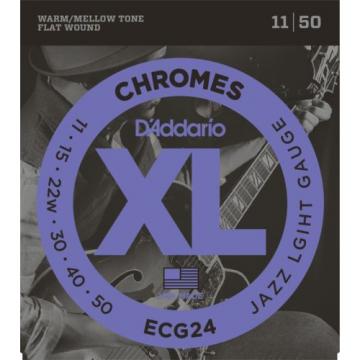 Electric Guitar Strings  D&#039;Addario ECG24 Chromes  Jazz Light   1 Set