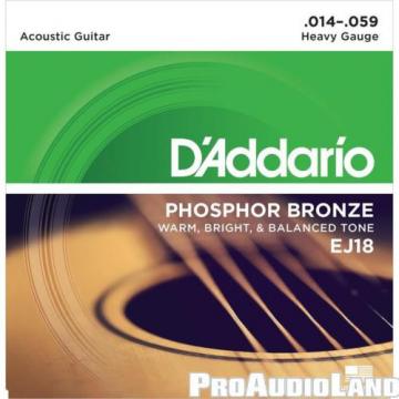 D&#039;Addario EJ18 SET ACOUS GTR PHOS BRONZE HVY Acoustic Guitar Strings