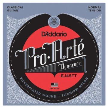 D&#039;Addario EJ45TT ProArte DynaCore Classical Guitar Strings, Titanium Trebles, No