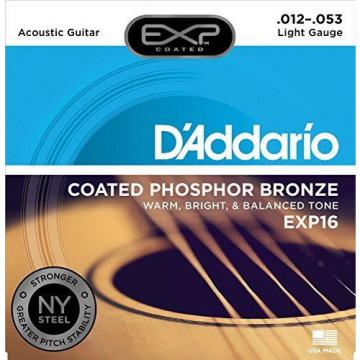 DAddario EXP16 with NY Steel Phosphor Bronze Acoustic Guitar Strings, Coated,