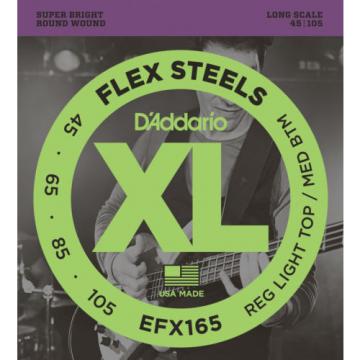 D&#039;Addario EFX165 FlexSteels Bass Guitar Strings, Custom Light, 45-105, Long Scal