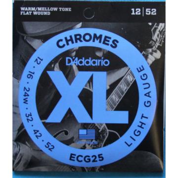 CLOSEOUT! D&#039;Addario ECG25 Chromes, Flat Wound Light Gauge Strings