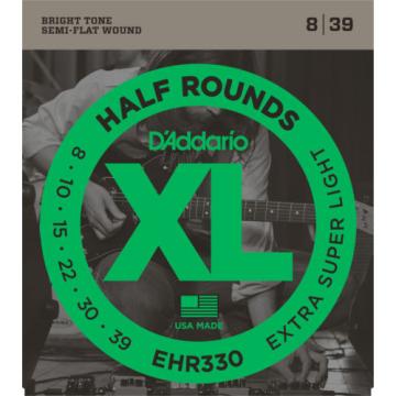 3 Set D&#039;Addario EHR330 Half Rounds Extra-Super Light 8-39 Guitar Strings