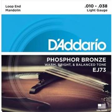 6 Sets D&#039;Addario EJ73 Mandolin Strings Phosphor Bronze LIGHT 10-38 J73