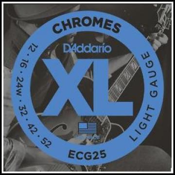 D&#039;Addario ECG25 Chrome  Light Electric Guitar Strings 12 - 52 Chromes New