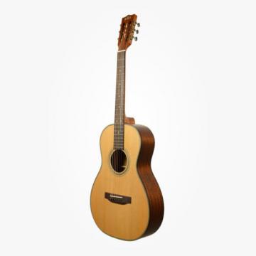 Kala Solid Cedar Top Parlor Acoustic Guitar Rosewood Fretboard Natural Satin