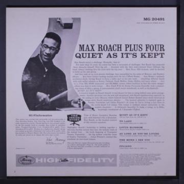 MAX ROACH: Quiet As It&#039;s Kept LP (Mono, tiny ink retouching to cover) Jazz