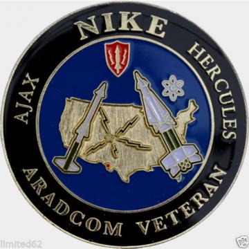 NIKE Ajax / Hercules  ARADCOM VETERAN Challenge Coin w/Stand &amp; Patch - FD USA