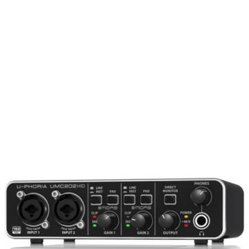 Behringer UMC202HD U-Phoria USB Audio Interface with MIDAS Microphone