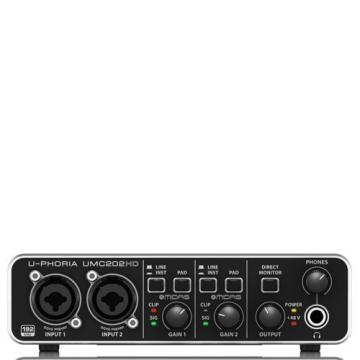 Behringer UMC202HD U-Phoria USB Audio Interface with MIDAS Microphone