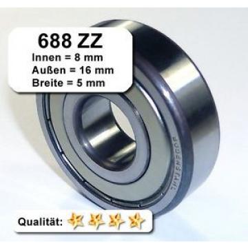 10 Stk. Kugellager 8*16*5mm Da=16mm Di=8mm Breite=5mm 688ZZ Radiallager