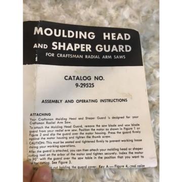 Craftsman 29525 Moulding and Dado Head Guard for Radial Arm Saw NIB