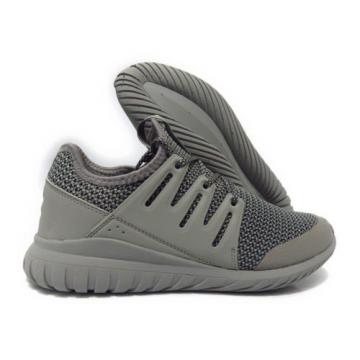 [S76022] ADIDAS TUBULAR RADIAL SOLID GREY GRADE SCHOOL BIG KIDS SNEAKER Sz 4