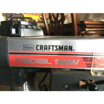 SEARS CRAFTSMAN 10&#034; RADIAL ARM SAW 2.5hp, 6 BLADES, WRENCH, HAND CRANK, GUARD