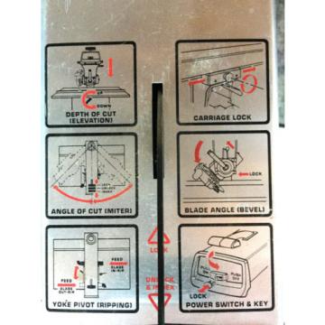 SEARS CRAFTSMAN 10&#034; RADIAL ARM SAW 2.5hp, 6 BLADES, WRENCH, HAND CRANK, GUARD