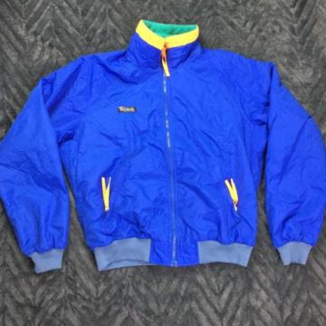 Columbia Men&#039;s VTG 80s 90s Blue Orange Zip Radial Sleeve Winter Ski Jacket Sz M