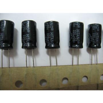 10 condos - condensateur 220µF 220uF 220MF 35v hitano radial