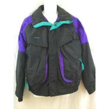 COLUMBIA Mens Black Purple POWDER KEG Nylon Radial Sleeve JACKET Size M