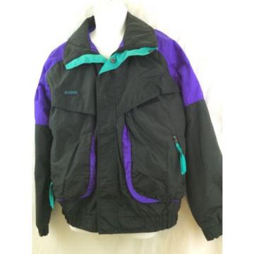 COLUMBIA Mens Black Purple POWDER KEG Nylon Radial Sleeve JACKET Size M