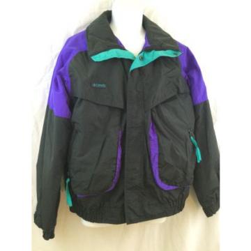 COLUMBIA Mens Black Purple POWDER KEG Nylon Radial Sleeve JACKET Size M