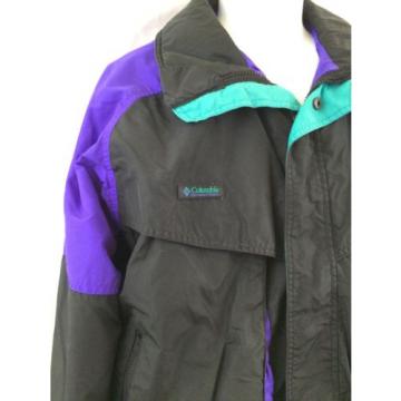 COLUMBIA Mens Black Purple POWDER KEG Nylon Radial Sleeve JACKET Size M