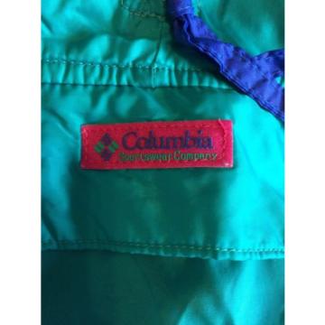 Columbia Vintage Pink/Green Vented Windbreaker Jacket Radial Sleeve SZ M