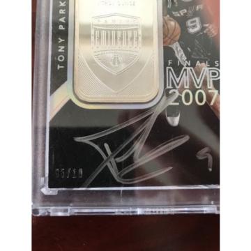 TONY PARKER 2014-15 PANINI EMINENCE 1 TROY OZ FINE SILVER ON CARD AUTO SPURS