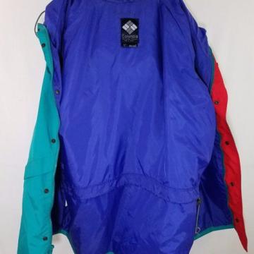 Columbia Sportswear Rain Jacket Vtg 90s Radial Sleeve Teal Green Mens Sz XL EUC