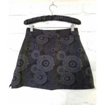 Tranquility Colorado Clothing Black Gray Mini Skort Radial Deco Floral Pattern S