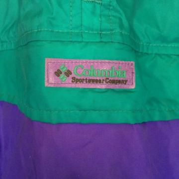 Vintage 90s Columbia Womens L Radial Sleeve Windbreaker Pink Teal Purple A1