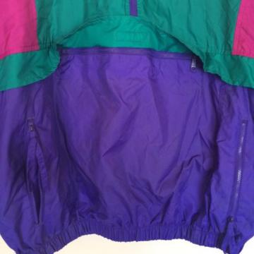 Vintage 90s Columbia Womens L Radial Sleeve Windbreaker Pink Teal Purple A1