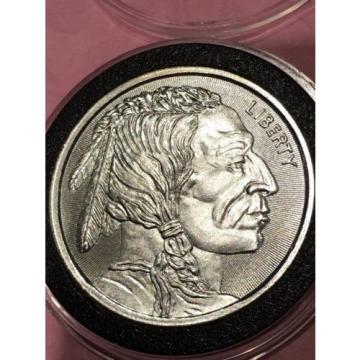 New Buffalo &amp; Indian Head Radial Lines 1 Troy Oz .999 Fine Silver Round Coin 999