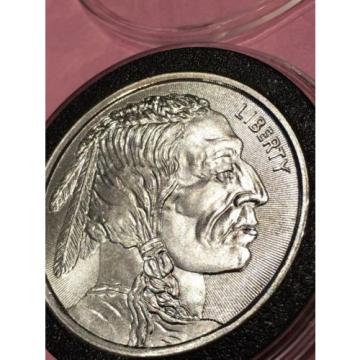 New Buffalo &amp; Indian Head Radial Lines 1 Troy Oz .999 Fine Silver Round Coin 999