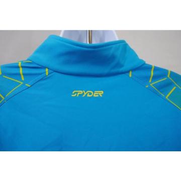 Spyder Sweater Mens Half Zip Dri Radial Web Design T Neck Blue Green Size Medium