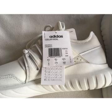 ADIDAS ORIGINALS TUBULAR RADIAL CRYWHT/CRYWHT/CRYWHT SIZE 8.5