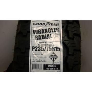 (1) TIRE 235/75-15 Goodyear Wrangler Radial 105S, 235-75-R15 TIRE15