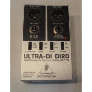 Behringer Ultra-Di DI20 Professional Active 2-Channel Di-Box/Splitter   FEE SHIP