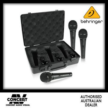 Behringer Ultravoice XM1800S 3 Dynamic Cardiod Microphones w/ Case &amp; Clips