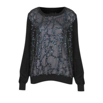 BNWT Religion Radial Sequin Jumper in Jet Black