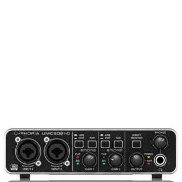 Behringer UMC202HD U-Phoria USB Audio Interface with MIDAS Microphone