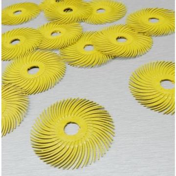 3M RADIAL BRISTLE DISC BRUSHES 2&#034; A PACK OF 6 DISCS 80 GRIT YELLOW SCOTCH-BRITE