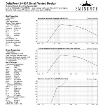 Pair Eminence Delta Pro 12-450A 12&#034; 8 Ohm Professional Midbass Woofer Speaker