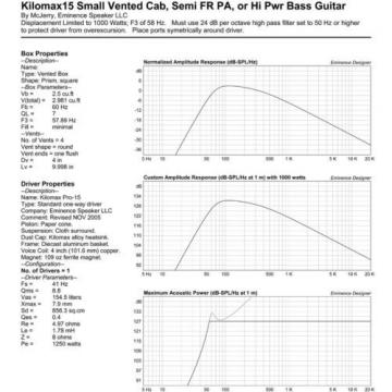 Pair Eminence Kilomax Pro-15A 15&#034; Sub Woofer 8ohm 4&#034;VC Replacement Speaker