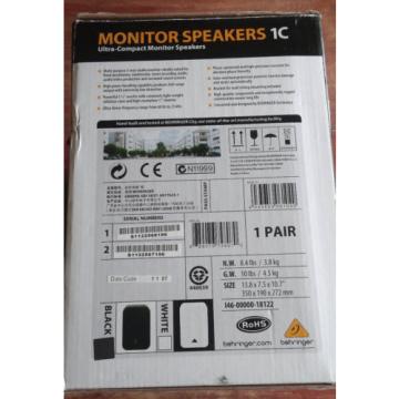 Behringer BEHRINGER 1C-BK  MONITOR SPEAKERS  (Fast Free Shipping)