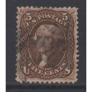 *US #76 Used, VF, Small Perf Tear LL, Radial Wedges Fancy Cancel